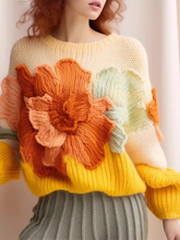 Handgemachter dreidimensionaler Häkelpullover